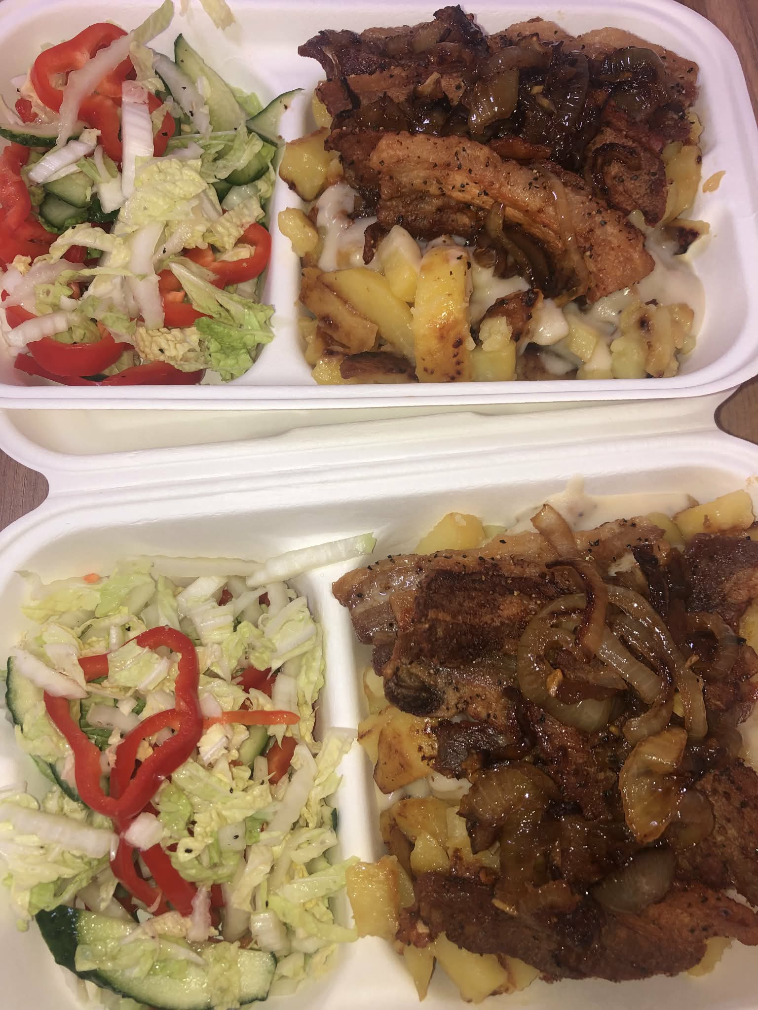 Praetud liha karamelliseeritud sibulaga